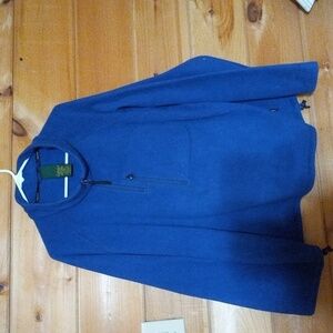 Cabelas Fleece Jacket Mens 2XL Blue Polartec Quarter Zip Long Sleeve.